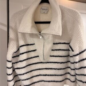 Abercrombie and Fitch Half Zip Striped Sweater